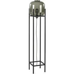 Vloerlamp Lett frame zwart/smoke glas