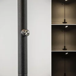 Vloerlamp 2-lichts zwart inclusief 3-standen dimbaar LED