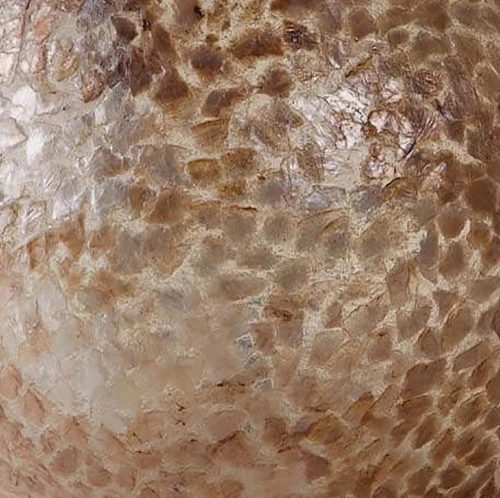 Vloerlamp Wangi Gold zuil schelpen 150cm