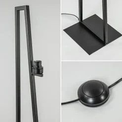 Vloerlamp/lampvoet mat zwart excl. kap