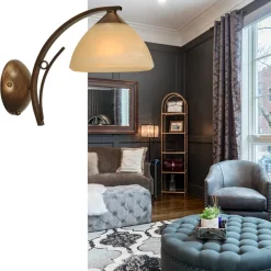 Wandlamp Bolzano smeedijzer brons