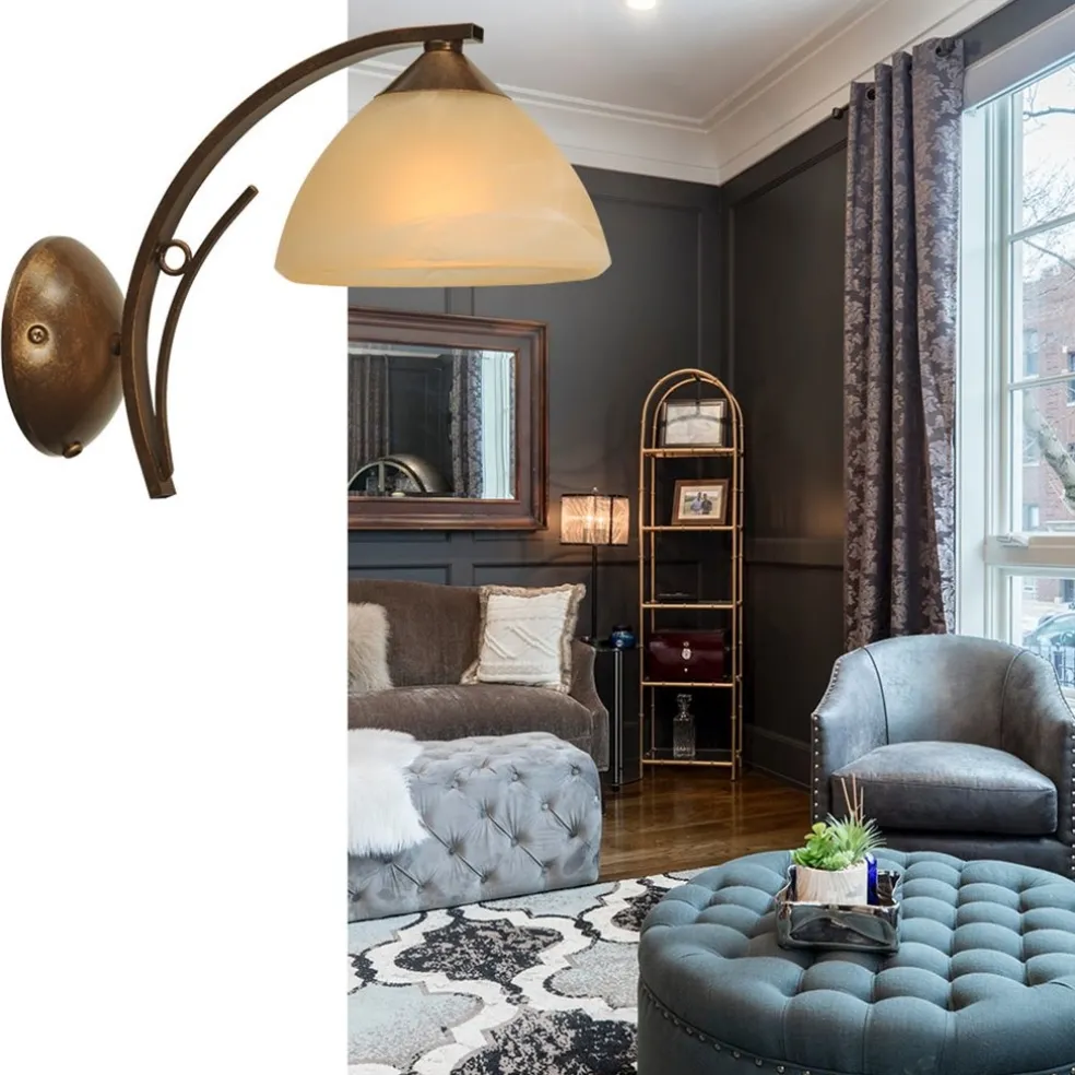 Wandlamp Bolzano smeedijzer brons