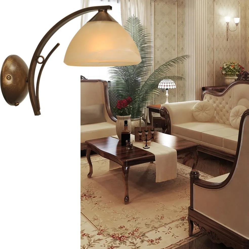 Wandlamp Bolzano smeedijzer brons