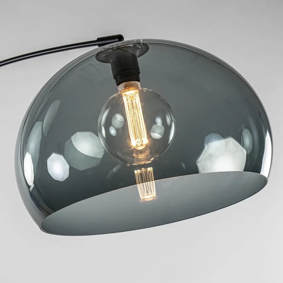 Wandlamp boog met smoke plexibol kap