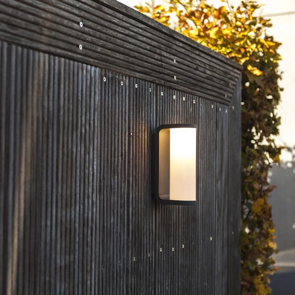 Wandlamp cilinder buiten grijs IP44 inclusief LED