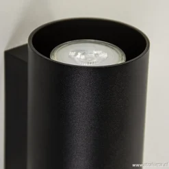 Wandlamp cilinder zwart up+down gu10