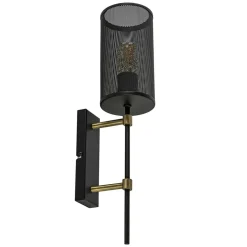 Wandlamp cilinder zwart/goud S