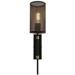 Wandlamp cilinder zwart/goud S