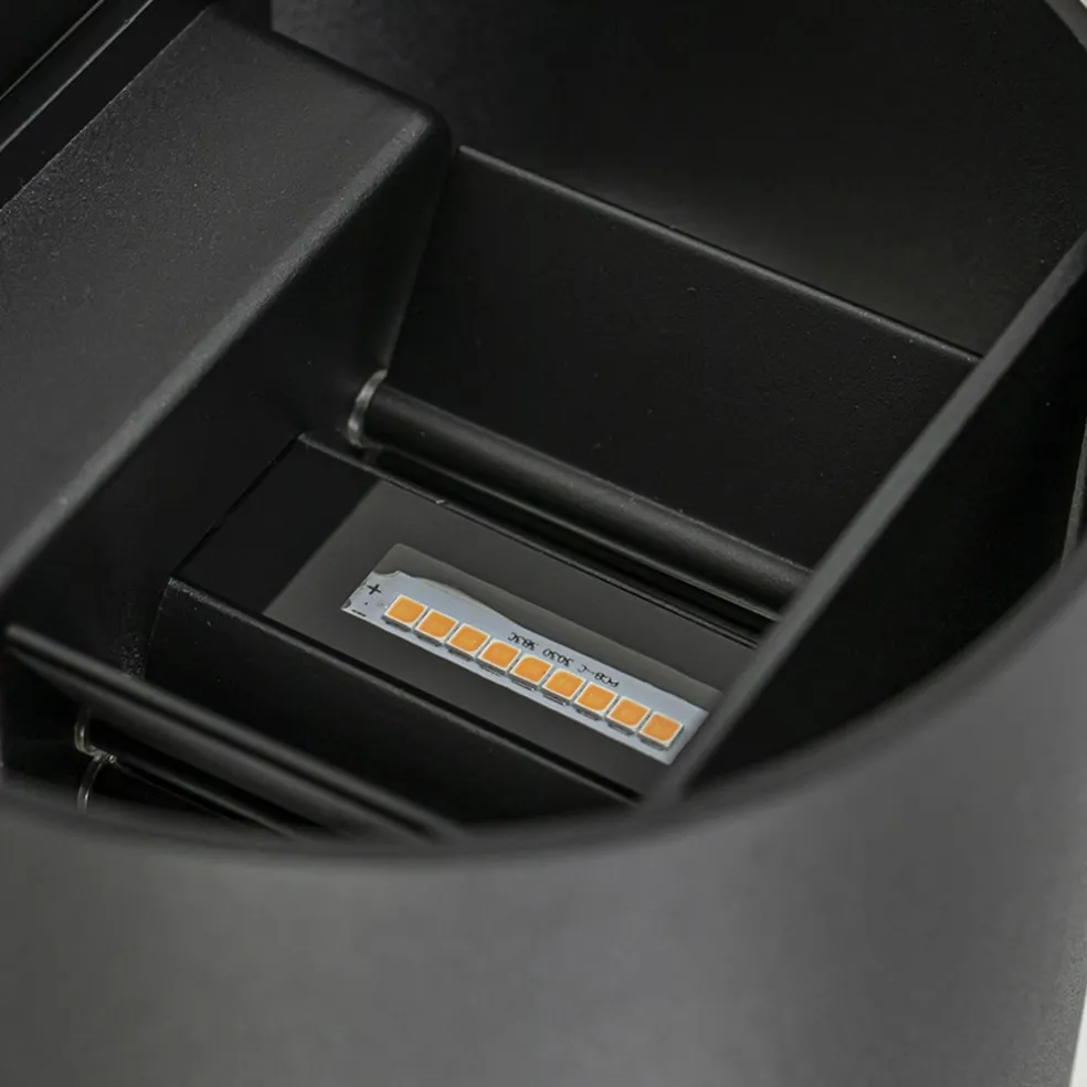 Wandlamp Davos afgerond zwart IP54 2700k