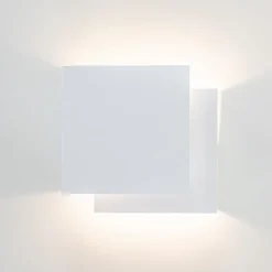 Wandlamp double square wit metaal