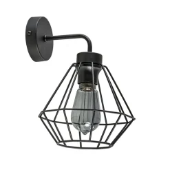 Wandlamp draadkorf zwart