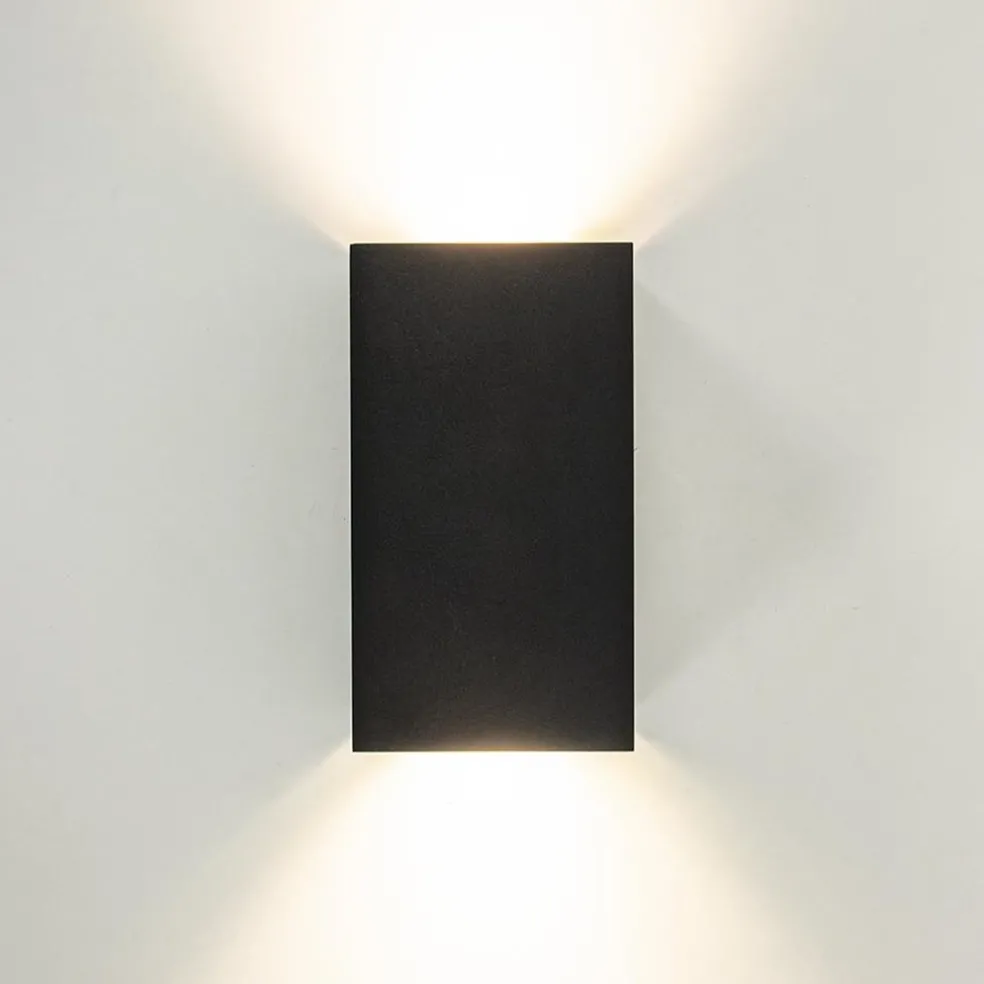 Wandlamp Eros rechthoek zwart 2xgu10