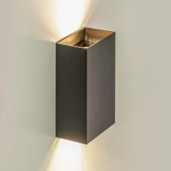 Wandlamp Eros rechthoek zwart 2xgu10