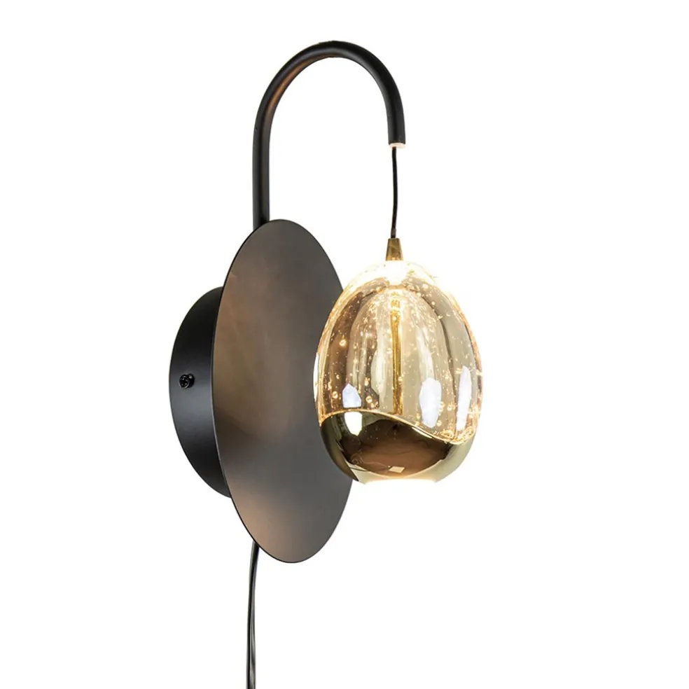 Wandlamp Golden Egg zwart/goud