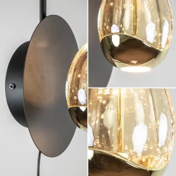 Wandlamp Golden Egg zwart/goud