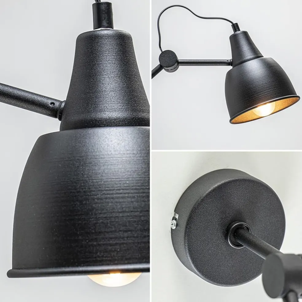 Wandlamp industrieel verstelbare arm zwart