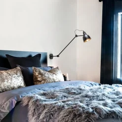 Wandlamp industrieel verstelbare arm zwart