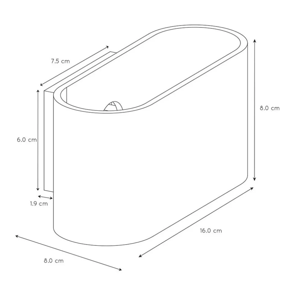 Wandlamp klein ovaal wit