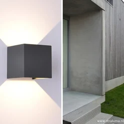 Wandlamp kubus buiten antraciet IP54