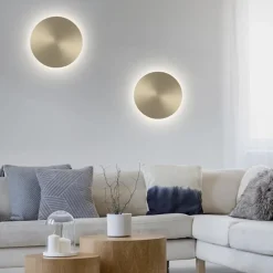Wandlamp op accu goud 3-standen dimbaar