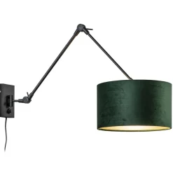 Wandlamp Prestige Chic zwart/kap groen