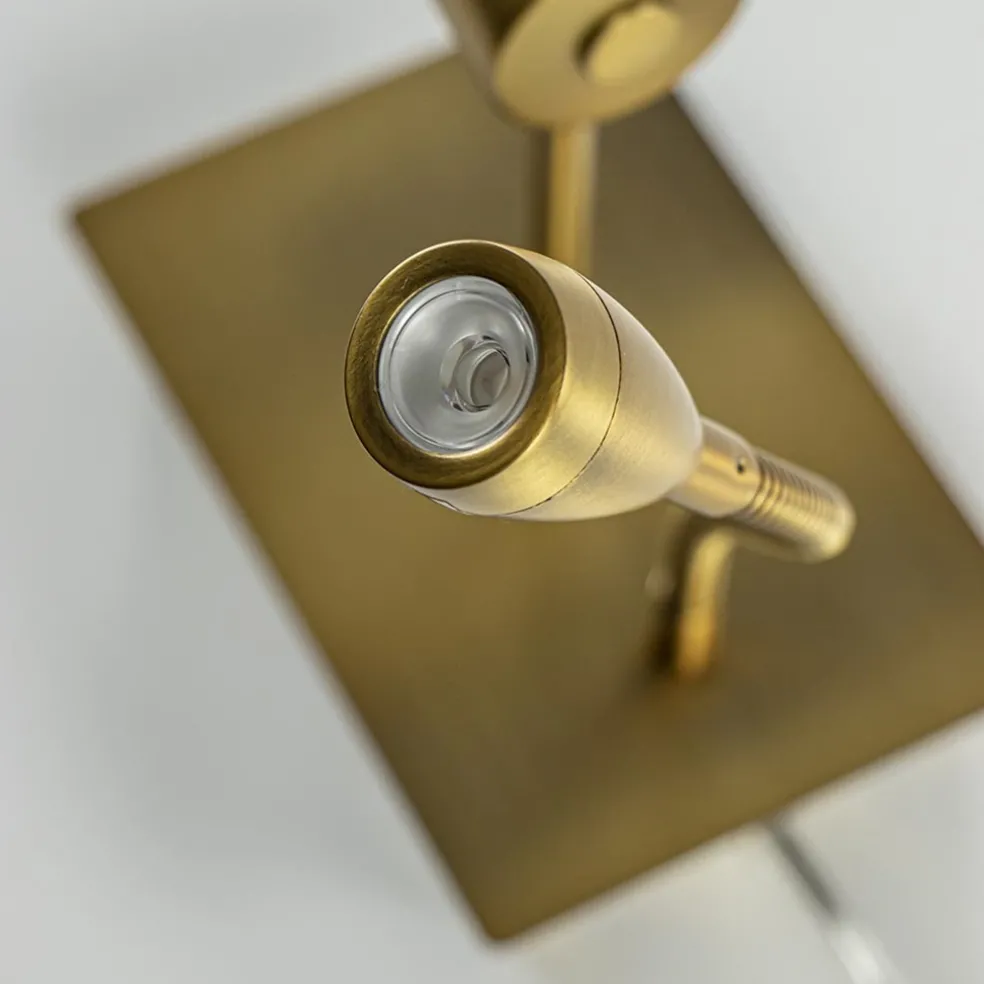 Wandlamp Regina antiek brons met leesarm exclusief kap