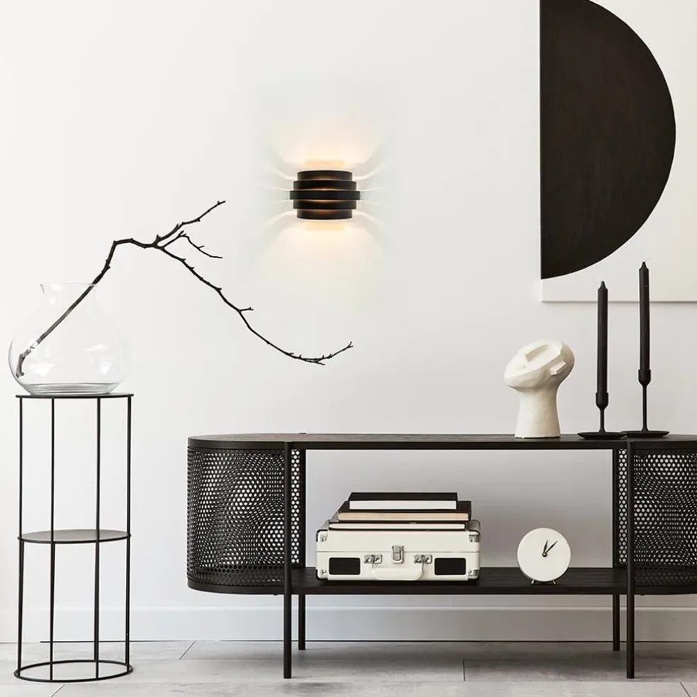 Wandlamp Scudo zwart/goud 20cm