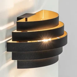 Wandlamp Scudo zwart/goud 25cm