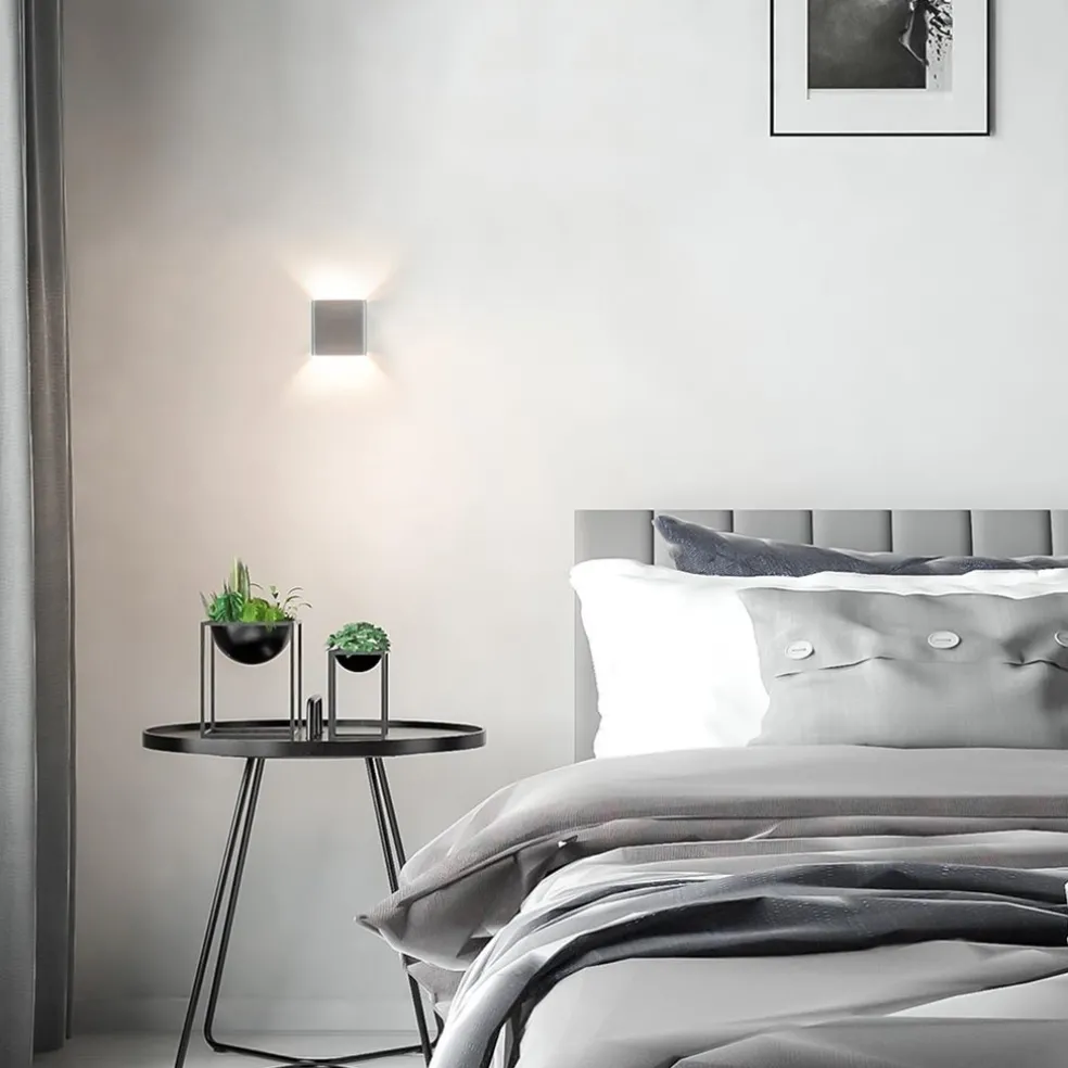 Wandlamp Stretto kubus alu