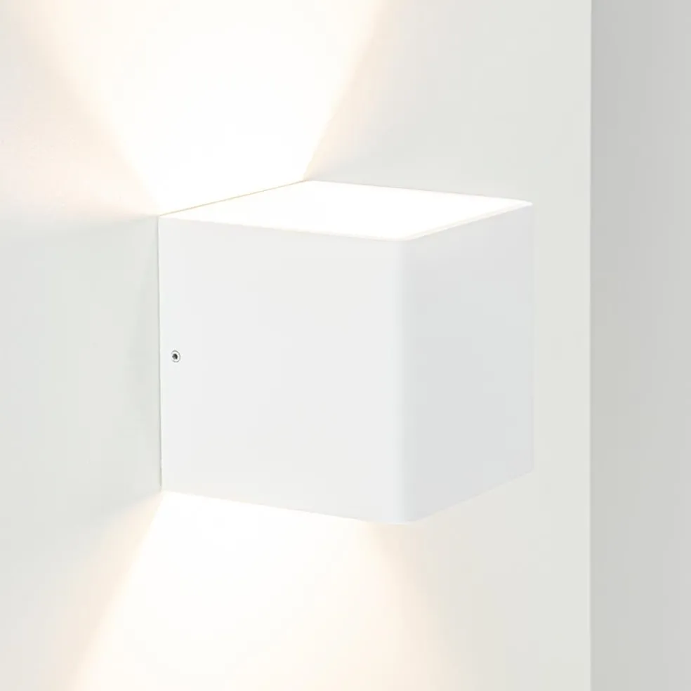 Wandlamp Stretto kubus wit