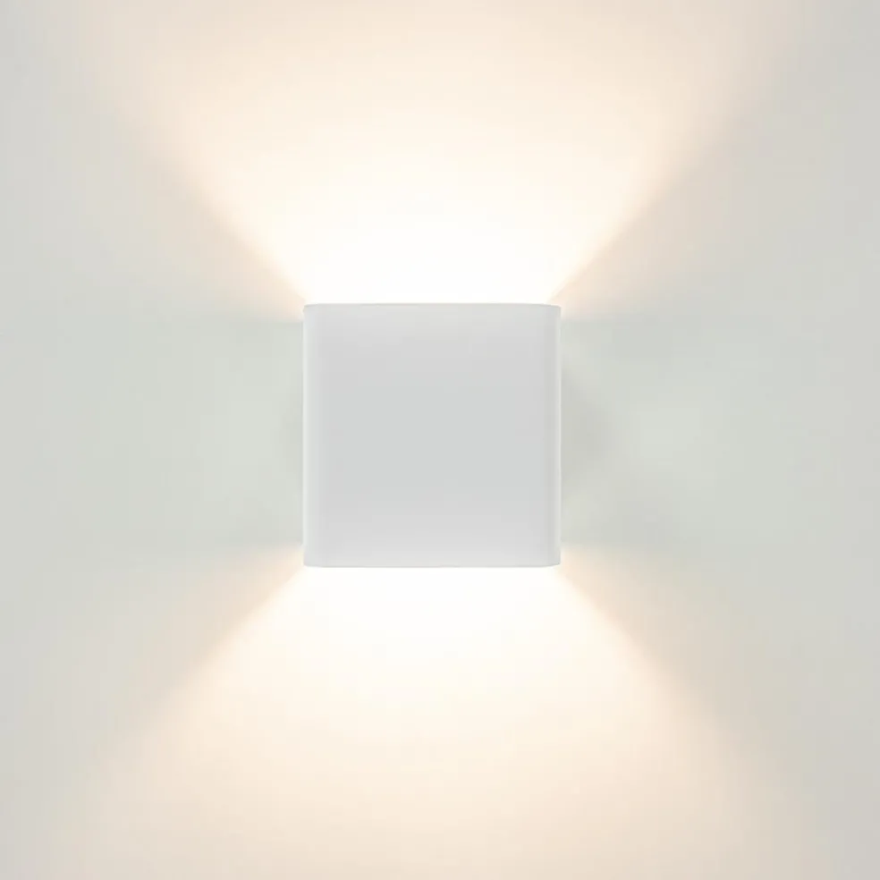 Wandlamp Stretto kubus wit