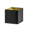 Wandlamp Stretto kubus zwart/goud