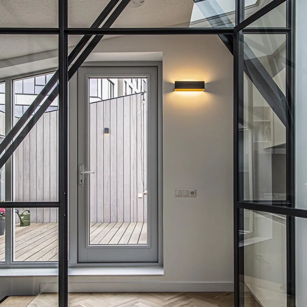 Wandlamp Stretto zwart/goud 30cm