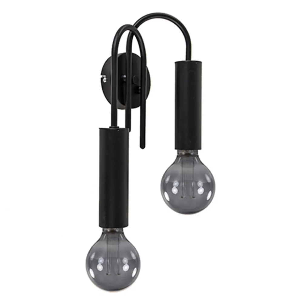 Wandlamp toog dubbel zwart