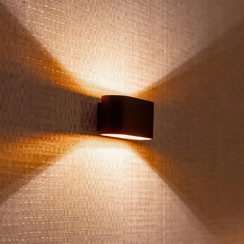 Wandlamp Xera ovaal zwart/goud