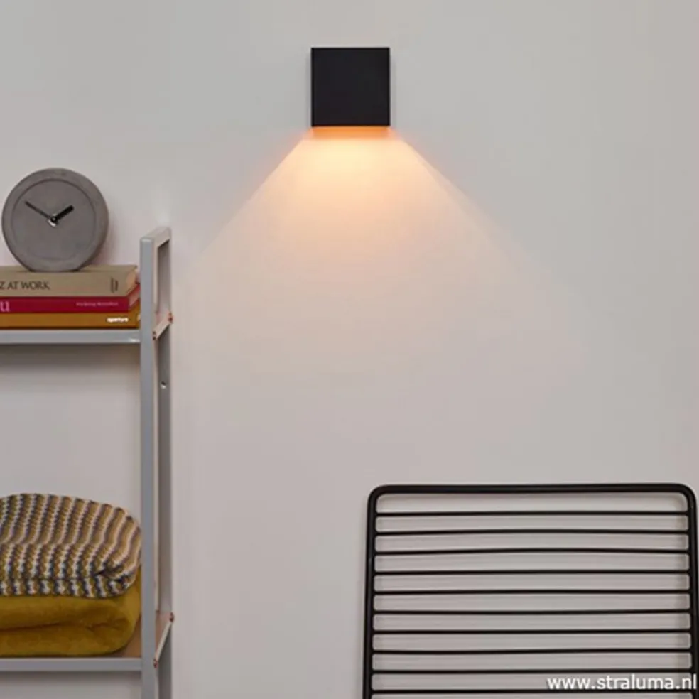 Wandlamp Xio kubus zwart/goud inclusief G9