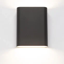 Wandlamp zwart/goud ovaal dimbaar