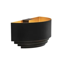 Wandlamp zwart/goud up+down langwerpig