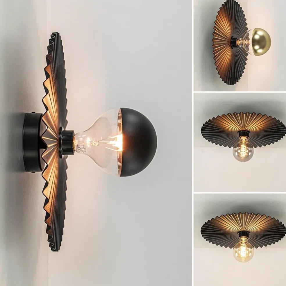Wand/plafondlamp decoratief zwart