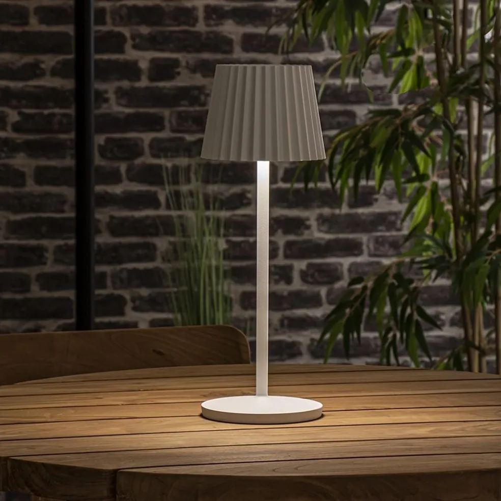 Witte tafellamp oplaadbaar inclusief dimbaar LED IP54