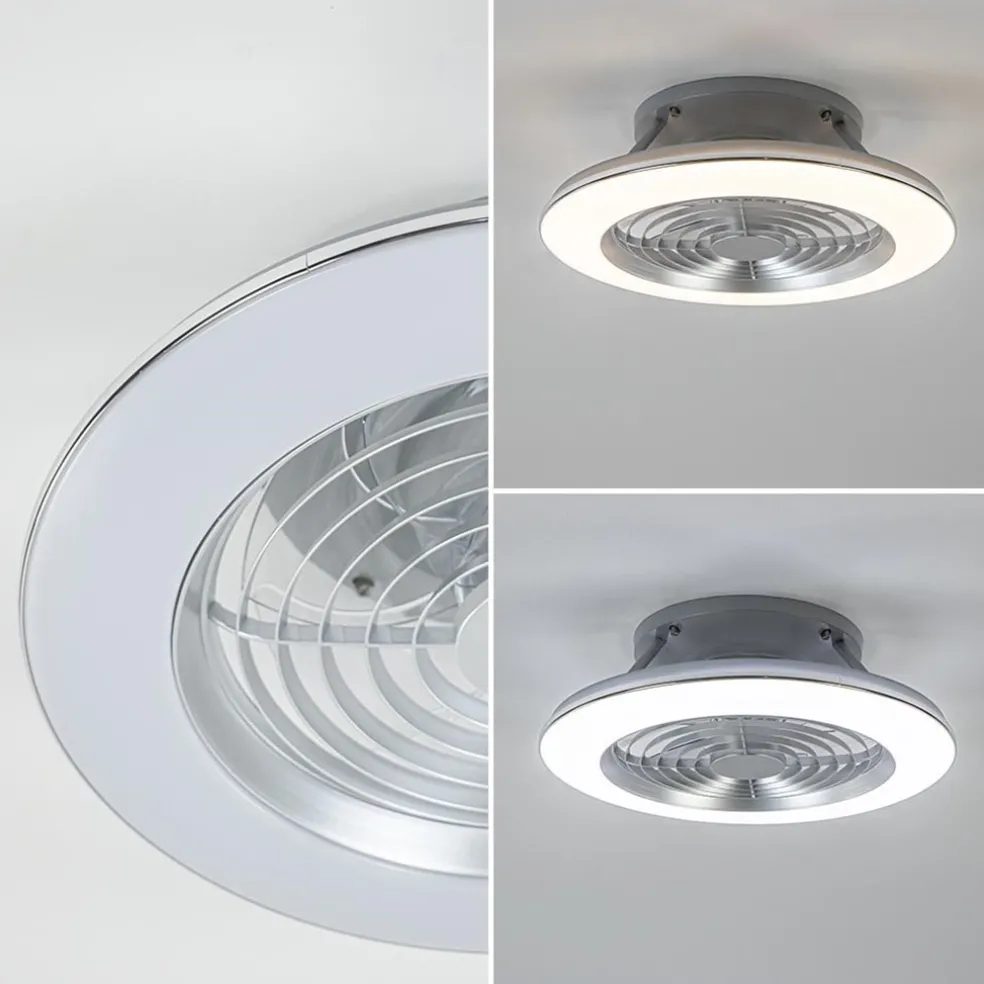 Zilveren ventilator inclusief LED klein