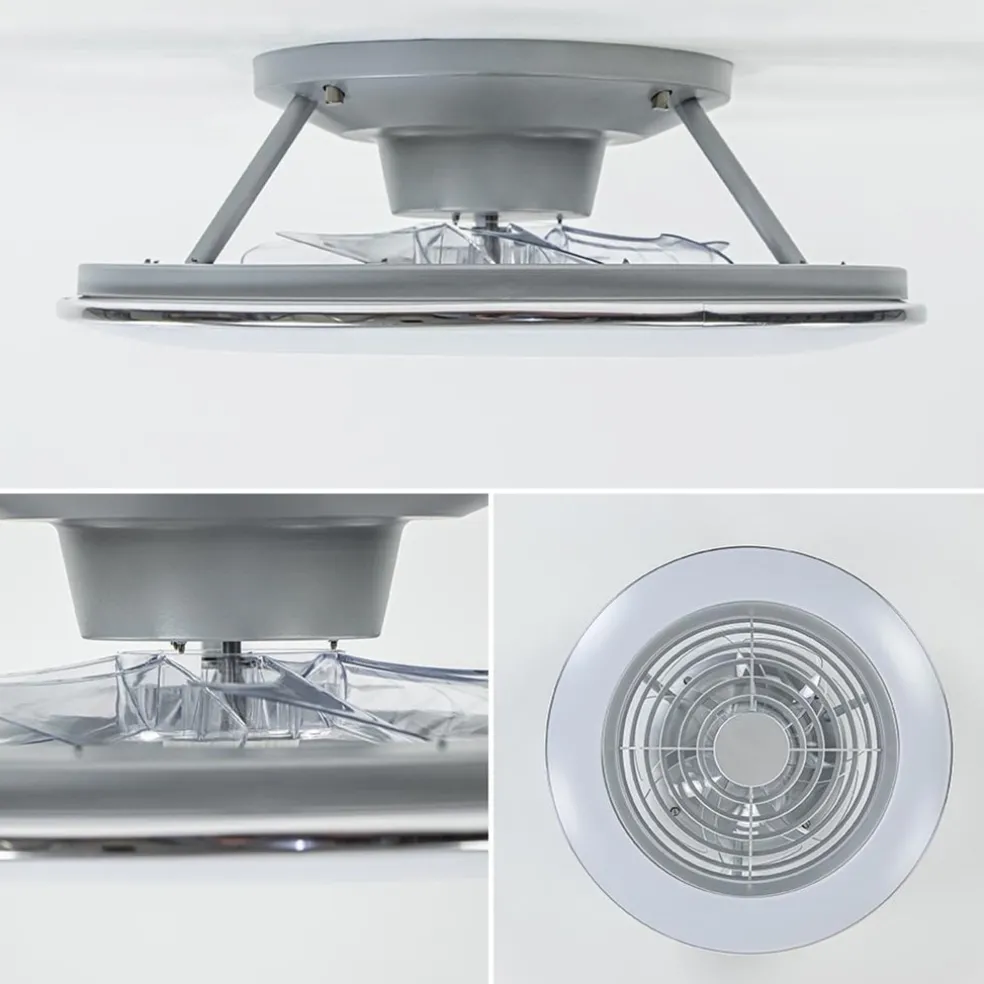 Zilveren ventilator inclusief LED klein