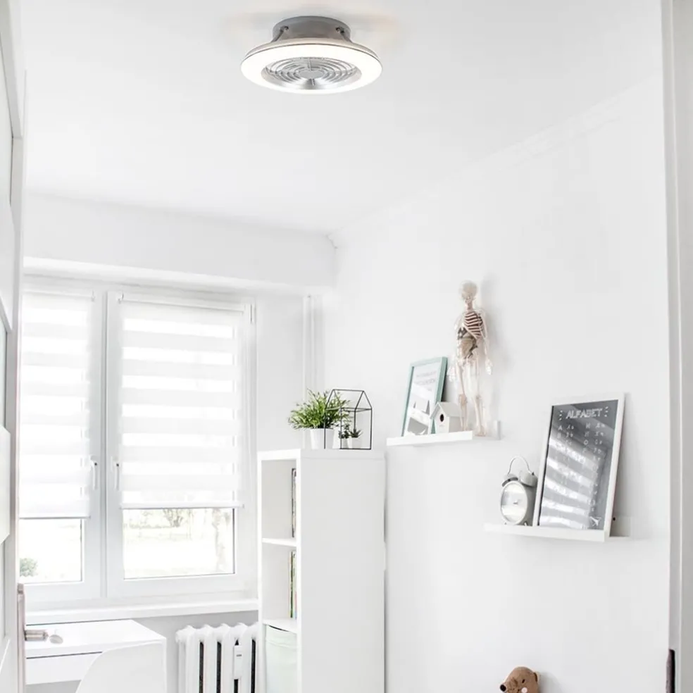 Zilveren ventilator inclusief LED klein