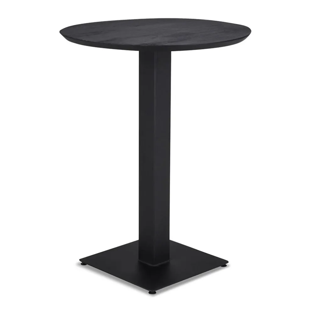 Zwart houten bartafel Ø80x105 cm