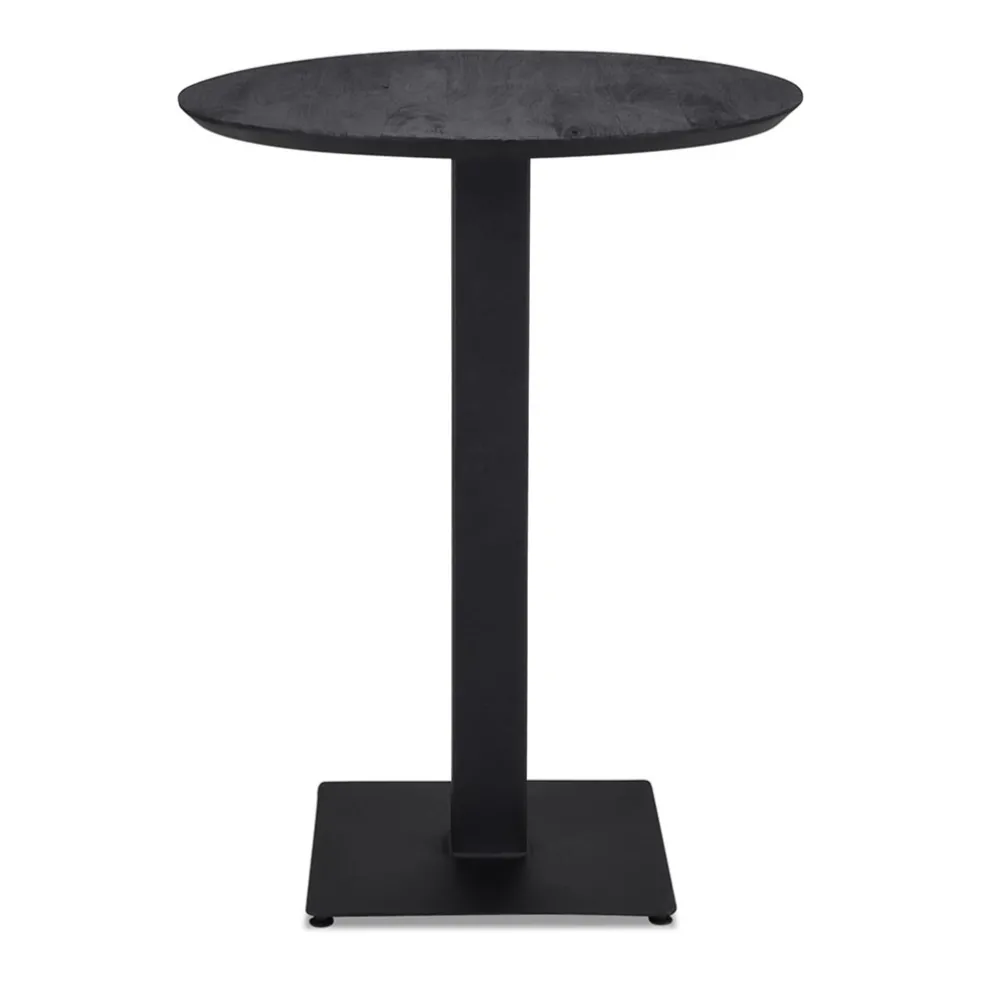 Zwart houten bartafel Ø80x105 cm