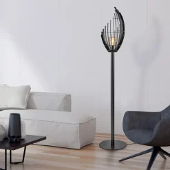 Zwart metalen design vloerlamp Omegna dimbaar