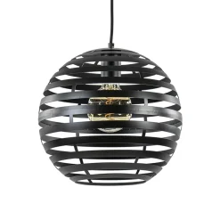 Zwart metalen hanglamp bol 30 cm