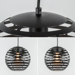 Zwart metalen hanglamp bol 30 cm