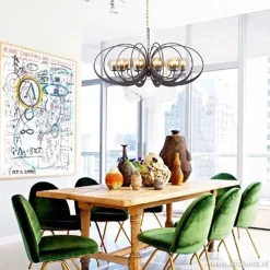 Zwart metalen hanglamp met smoke glas