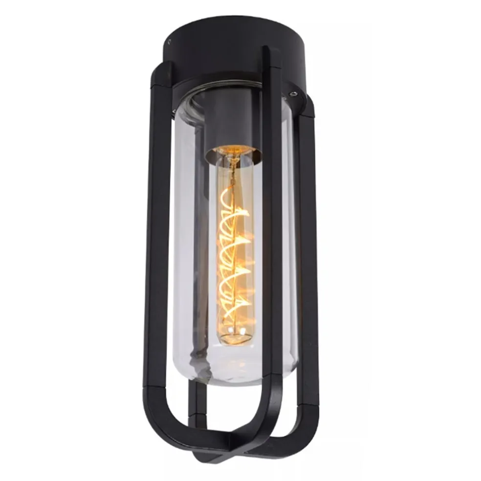 Zwarte buitenlamp plafond IP44